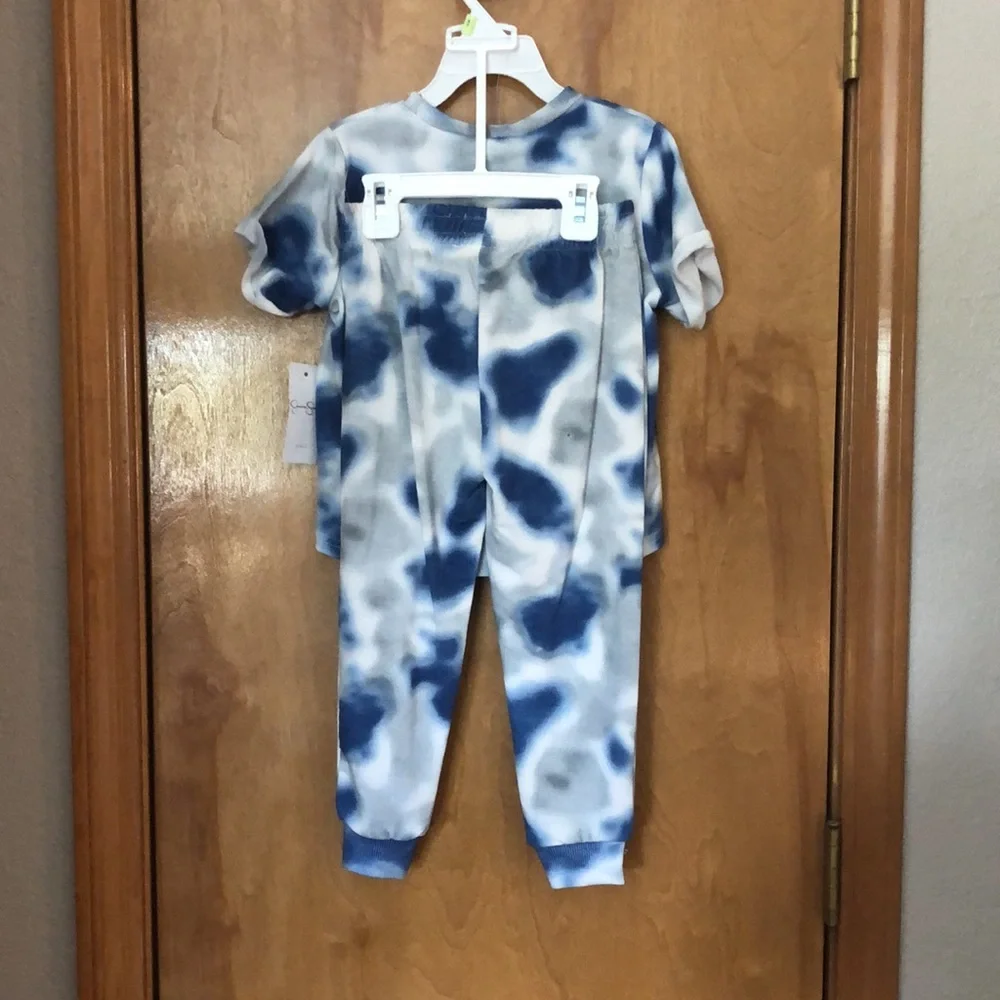 Jessica Simpson blue grey tie dye 2 pc sweat suit